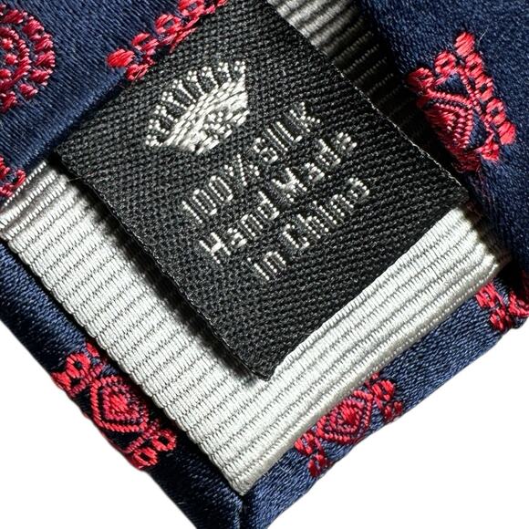Countess Mara Silk Tie Mens Necktie Blue Red Geometric 57x3 Preppy - Picture 2 of 6